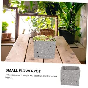 CORHAD Home Decor 1pc Creative Container Flowerpot Decorative Concrete Planter Cement Pots Office Small Planters Square Garden Home Bonsai Flowers Supplies Indoor for Pot Plants Table Decor