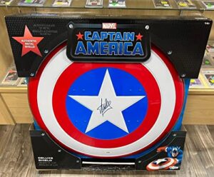 psa/dna authentic stan lee autograph marvel captain america 24 inch metal shield