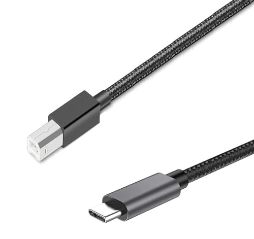 6Ft Long USB C Type C to USB B Printer Cable Compatible with HP, Canon, Brother, Samsung, Dell, Epson, Lexmark, Xerox, Dymo & Other Printers & Scanners (See Product Picture)