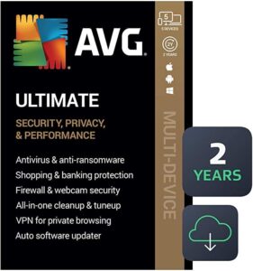 avg ultimate 2023 | antivirus+cleaner+vpn | 5 devices, 2 years [pc/mac/mobile] [digital code]