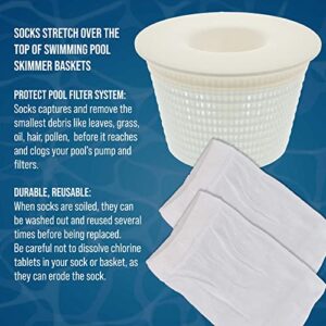 U.S. Pool Supply Pool Skimmer Filter Socks, Value Pack of 50 - Ultra Fine Mesh Filter Sock Nets for Skimmer Baskets - Skim Remove Leaves, Hair, Oil and Small Floating Debris, Swimming Pool Maintenance