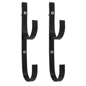 u.s. pool supply set of 2 black aluminum pool hangers for telescopic poles - store poles with nets, vacuums, hoses & attachments - organize swimming pool area, accessory equipment