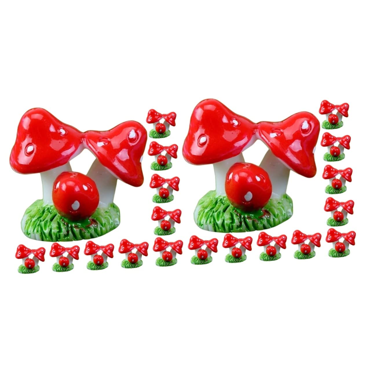 Abaodam 40 Pcs Micro Landscape Mushroom Dollhouse Decorations Mushroom Cake Decorations Outdoor Decor Mini Mushrooms Tiny Mushrooms Mini Succulent Ornament Fairy Plant Toy Room Resin