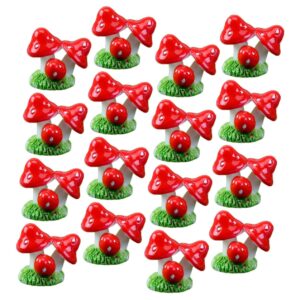 Abaodam 40 Pcs Micro Landscape Mushroom Dollhouse Decorations Mushroom Cake Decorations Outdoor Decor Mini Mushrooms Tiny Mushrooms Mini Succulent Ornament Fairy Plant Toy Room Resin