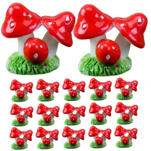 Abaodam 40 Pcs Micro Landscape Mushroom Dollhouse Decorations Mushroom Cake Decorations Outdoor Decor Mini Mushrooms Tiny Mushrooms Mini Succulent Ornament Fairy Plant Toy Room Resin