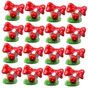 Abaodam 40 Pcs Micro Landscape Mushroom Dollhouse Decorations Mushroom Cake Decorations Outdoor Decor Mini Mushrooms Tiny Mushrooms Mini Succulent Ornament Fairy Plant Toy Room Resin