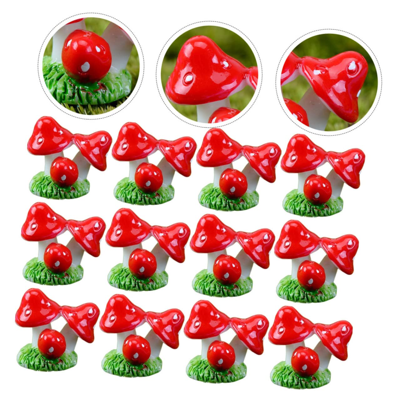 Abaodam 40 Pcs Micro Landscape Mushroom Dollhouse Decorations Mushroom Cake Decorations Outdoor Decor Mini Mushrooms Tiny Mushrooms Mini Succulent Ornament Fairy Plant Toy Room Resin