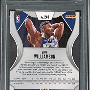 Zion Williamson 2019 Panini Prizm Basketball Rookie Card RC #248 Graded PSA 10