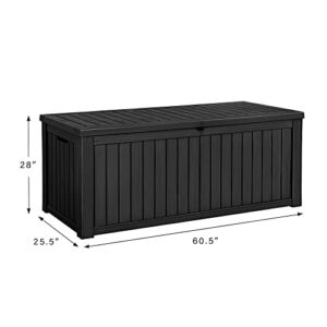 Devoko 150 Gallon Deck Box Resin Outdoor Storage Box Waterproof Storage Container for Patio Furniture Cushions, Pool Toys, Garden Tools