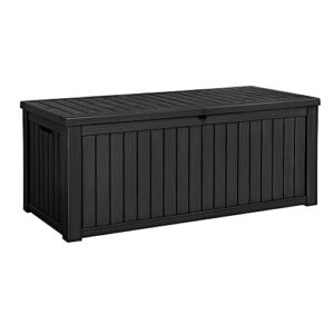devoko 150 gallon deck box resin outdoor storage box waterproof storage container for patio furniture cushions, pool toys, garden tools