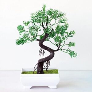 HXSCOO Faux Bonsai No-Watering Lightweight Decorative Beautiful Faux Flower Bonsai Fake Bonsai Faux Bonsai (Color : Green)