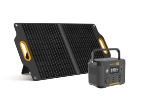 powerness solar generator 300 portable power station 296wh with 80w portable solar panel, battery powered generator with 2x300w ac outlets (surge power 600w) and pd 60w in/output for outdoor camping