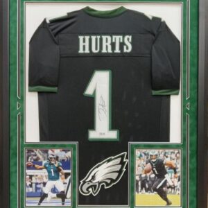 Jalen Hurts Autographed Hand Signed Custom Framed Philadelphia Eagles Jersey - Tristar COA