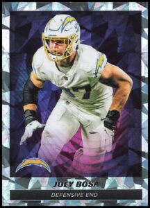 2021 panini stickers #282 joey bosa foil los angeles chargers nfl football mini sticker trading card