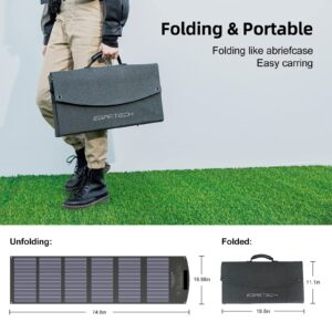 Egretech 100W Portable Solar Panel, Foldable Solar Panels Kit with Adjustable Kickstands, Waterproof IP67 for Outdoor Camping, Power Station