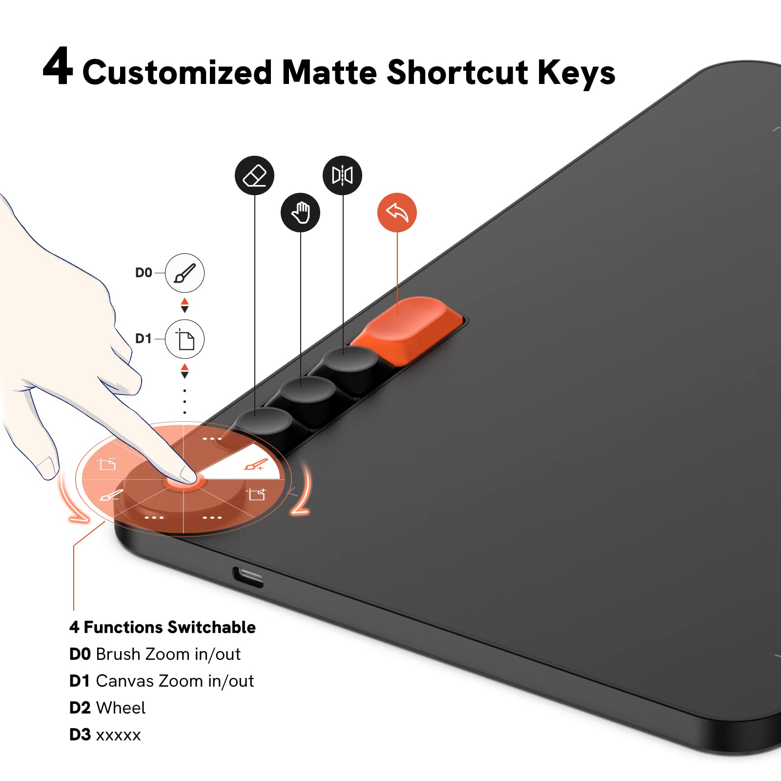 VEIKK Voila L Drawing Tablet 10x6 Inch Graphics Tablet with 4 Customized Keyboard Keys+ P05 Digital Pen