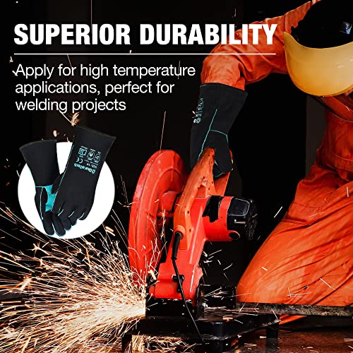 DuraTech Mig Welding Machine, 140 Amp Stick Welder Tig Welder Flux Core Mig Welder 3 IN 1 with DURATECH Welding Gloves, 16″ Fireplace Gloves