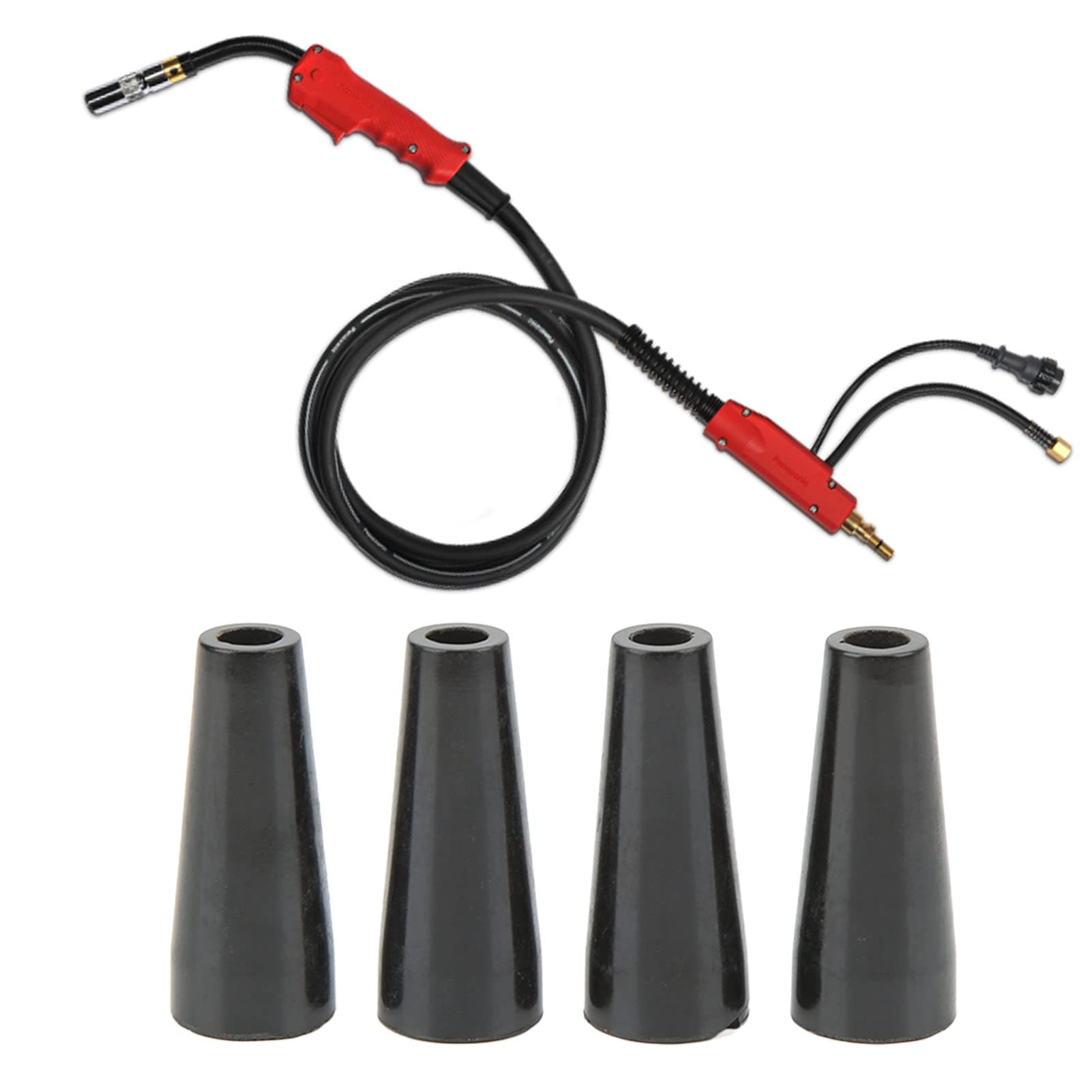 4PCS Flux Core Gasless Nozzle, 100L MIG Welding Torch Nozzle Contact Tips Contact Nozzle Tip Holder MIG Gun Parts Nozzle Liner Tip Cored Nozzle, MIG Welder Accessories