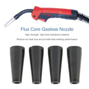 4PCS Flux Core Gasless Nozzle, 100L MIG Welding Torch Nozzle Contact Tips Contact Nozzle Tip Holder MIG Gun Parts Nozzle Liner Tip Cored Nozzle, MIG Welder Accessories