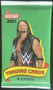 2021 topps heritage wwe wrestling sealed trading cards pack