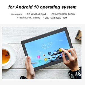 Tablet PC, 5G WiFi Dual Band 100-240V Low Blue Light Technology Support 128GB Memory Card Octa Core 8 Inch HD Tablet for Reading for Gaming for Android 10(Black)