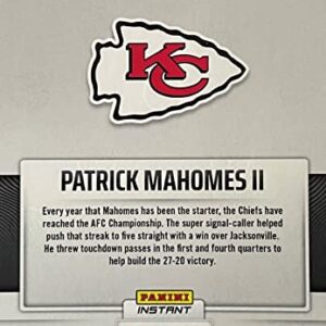 New 2023 Panini Instant PATRICK MAHOMES II Authentic Football Card #206 (5th Straight AFC Championship Game) - LIMITED PRODUCTION of ONLY 326 - Kansas City Chiefs