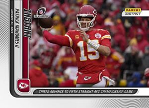 new 2023 panini instant patrick mahomes ii authentic football card #206 (5th straight afc championship game) - limited production of only 326 - kansas city chiefs