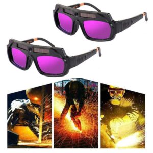 teamwill 2pack welding welder glasses mask solar auto darkening helmet eyes goggle anti-glare