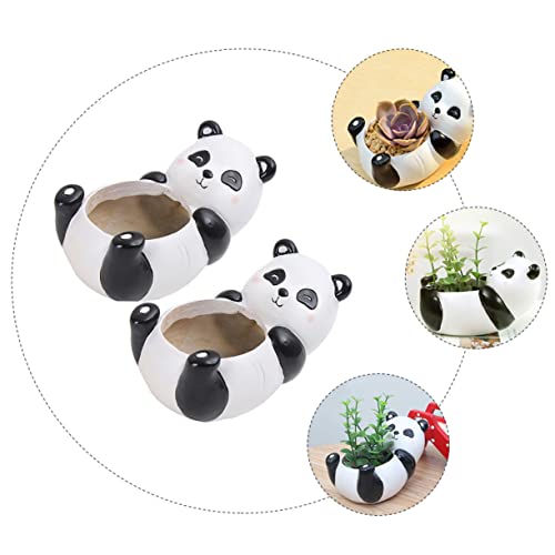 YARNOW 2pcs Office Vase Desktop Cute Outdoor Potted Cartoon Desk Table Lovely Container Basin Cm Flower Planters Ceramic Indoor Home Statue Small Decorative Pots for X Succulent Bonsai