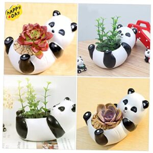 YARNOW 2pcs Office Vase Desktop Cute Outdoor Potted Cartoon Desk Table Lovely Container Basin Cm Flower Planters Ceramic Indoor Home Statue Small Decorative Pots for X Succulent Bonsai