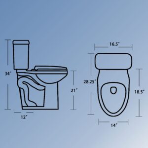 Simple Project 21" Elongated Tall Toilet | Two-piece High Toilets With Standard 12-in Rough-in | Single Flush High Toilets For Seniors, Disabled & Tall Person