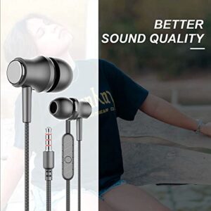 2 Packs in-Ear Headphones Wired Earbuds Earphones for MP3 MP4 iPod iPhone Samsung, 3.5mm,White and Black