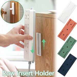 Power Strip Holder, Adhesive Punch Free Socket Holder, Self Adhesive Power Strip Mount, Surge Protector Mount Punch Free Cable Management System (E-4PC)