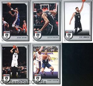 2022-23 panini nba hoops veteran brooklyn nets team set of 10 cards: kyrie irving(#9), kevin durant(#10), ben simmons(#11), seth curry(#12), blake griffin(#13), cameron thomas(#14), joe harris(#15), kessler edwards(#16), day'ron sharpe(#17), royce o'neale