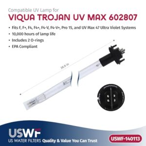 602807 Replacement UV Lamp | Fits the VIQUA F/F+/F4/F4+/F4-V, Pro 15, & UVMax 47 Series UV Systems | Made in the USA, US Water Filters