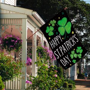 Morigins Happy St Patrick's Day Lucky Shamrocks Clover Double Sided Spring 17 March Yard Outdoor House Flag 28x40 Inch