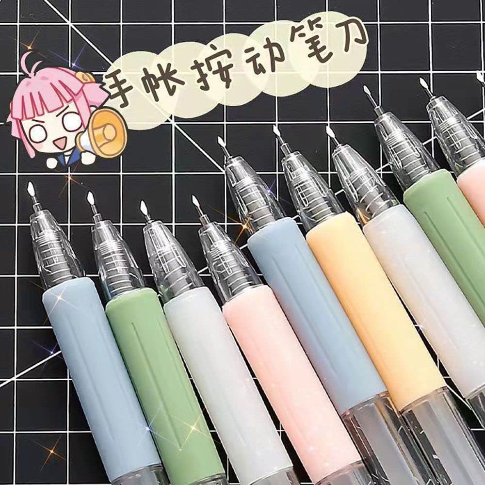 Paper Pen Cutter Craft Cutting Tool Push-Type Pen Knife Art Paper Cutting Carving Tools for Hobby Scrapbooking Stencil(grey)