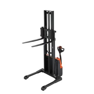 Tory Carrier Full Electric Walkie Pallet Stackers with Straddle Legs, 2640lbs Capacity Material Lifts with Adjusatble Forks, 118" Lifting Height