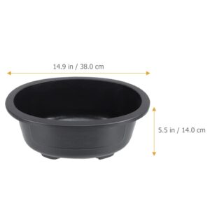 Yardwe Plant Pots Plant Pots Plant Pots 2pcs Household Large Bonsai Pot Oval Planter Ornament Reusable Flower Planting Container (38X30CM) Hanging Planter Hanging Planter Hanging Planter