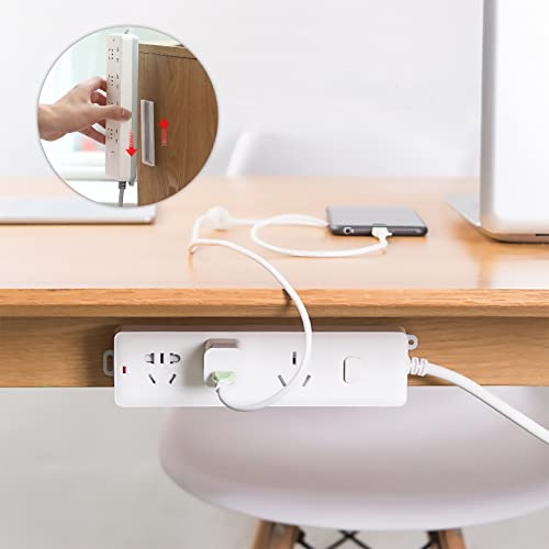 365Home 4-Pack Adhesive Punch-Free Socket Holder, Self-Adhesive Desktop Socket Fixer, Power Strip Holder Wall Mount, Suitable for WiFi Routers, Remote Controls, Tissue Boxes