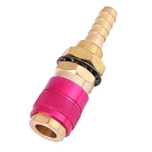 ftvogue m8 quick connector set water cooled gas adapter quick hose connector fitting for mig tig welder torch (red), welding and cutting accessories