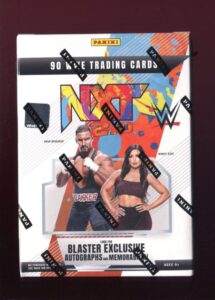 2022 panini wwe nxt 2.0 wrestling factory sealed blaster box 90 cards. 6 packs of 15 cards. look for 12 inserts or parallels per box on average. chase autographs of your favorite nxt and alumni wrestlers including alexa bliss, charlotte flair, bayley, car