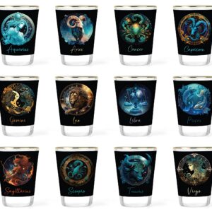 Zodiac Shot Glasses - Horoscope Gift - Aries, Taurus, Gemini, Cancer, Leo, Virgo, Libra, Scorpio, Sagittarius, Capricorn, Aquarius, Pisces