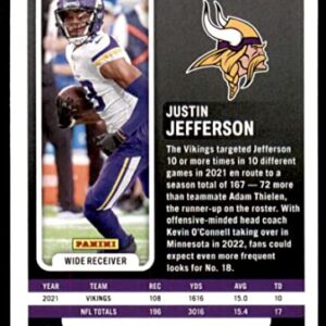 JUSTIN JEFFERSON 2022 Panini Absolute #89 NM+-MT+ NFL Football Vikings