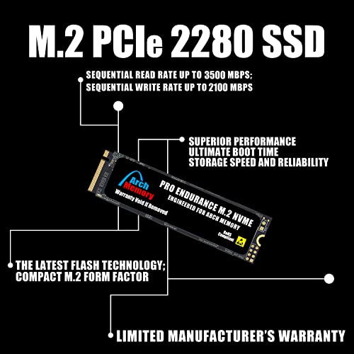 Arch Memory Replacement for Dell SNP228G44/1TB AC037409 1TB M.2 2280 PCIe (4.0 x4) NVMe Solid State Drive for Latitude 3430