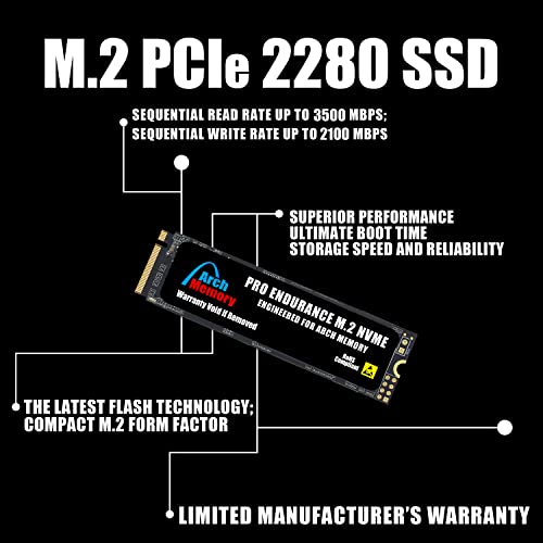 Arch Memory Replacement for Dell SNP228G44/1TB AC037409 1TB M.2 2280 PCIe (4.0 x4) NVMe Solid State Drive for Alienware M17 R5