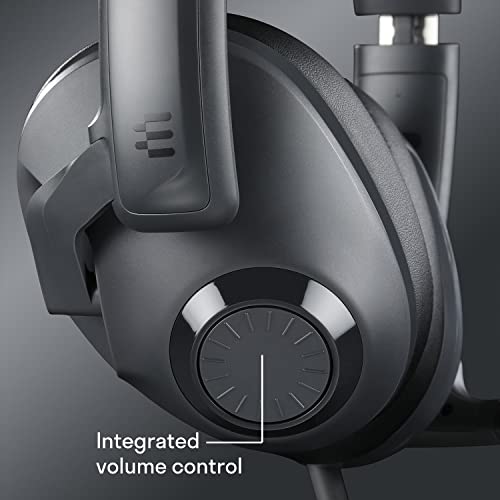 DROP + EPOS H3X Gaming Headset with Microphone, Over-Ear Closed-Back Design, Leatherette and Suede Earpads, Compatible with PC, PS4, PS5, Switch, Xbox, Mac, Mobile, and More (Meteorite),Grey