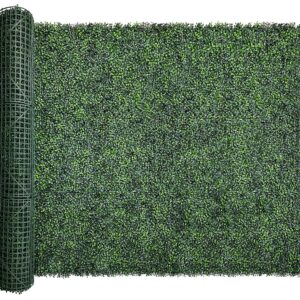 Bybeton Artificial Ivy Privacy Fence Screen,60"x120" (50 Sqft) UV-Anti Faux Boxwood Leaves Grass Wall Roll for Patio Balcony Privacy, Garden, Backyard Greenery Backdrop and Fence Decor