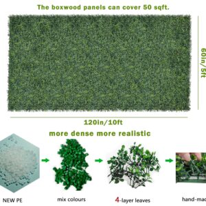 Bybeton Artificial Ivy Privacy Fence Screen,60"x120" (50 Sqft) UV-Anti Faux Boxwood Leaves Grass Wall Roll for Patio Balcony Privacy, Garden, Backyard Greenery Backdrop and Fence Decor