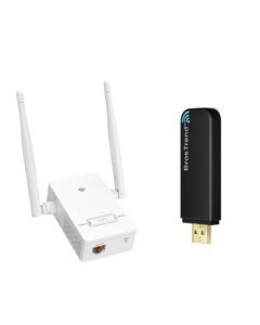 brostrend universal wifi to ethernet adapter, 300mbps on 2.4ghz, wifi to wired converter wireless bridge + brostrend linux usb wifi adapter 1200mbps supports ubuntu, mint, kali, debian, kubuntu, mate